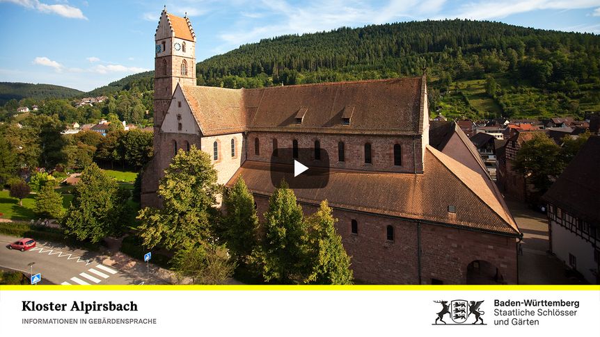 Startbildschirm des Filmes "Kloster Alpirsbach: Informationen in Gebärdensprache"